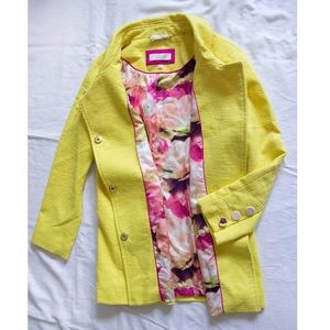 Yellow Spring - Floral lined Jacket  new no tags